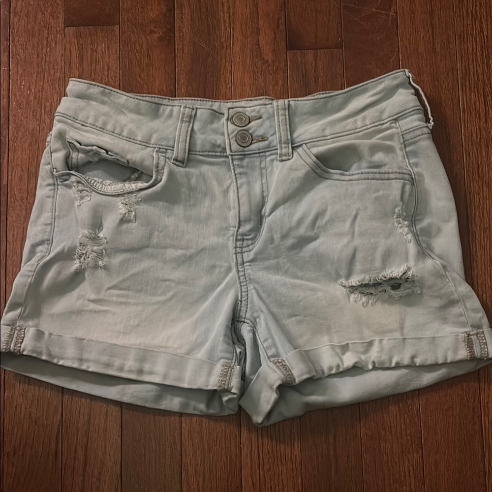Distressed Light Gray Women's Shorts